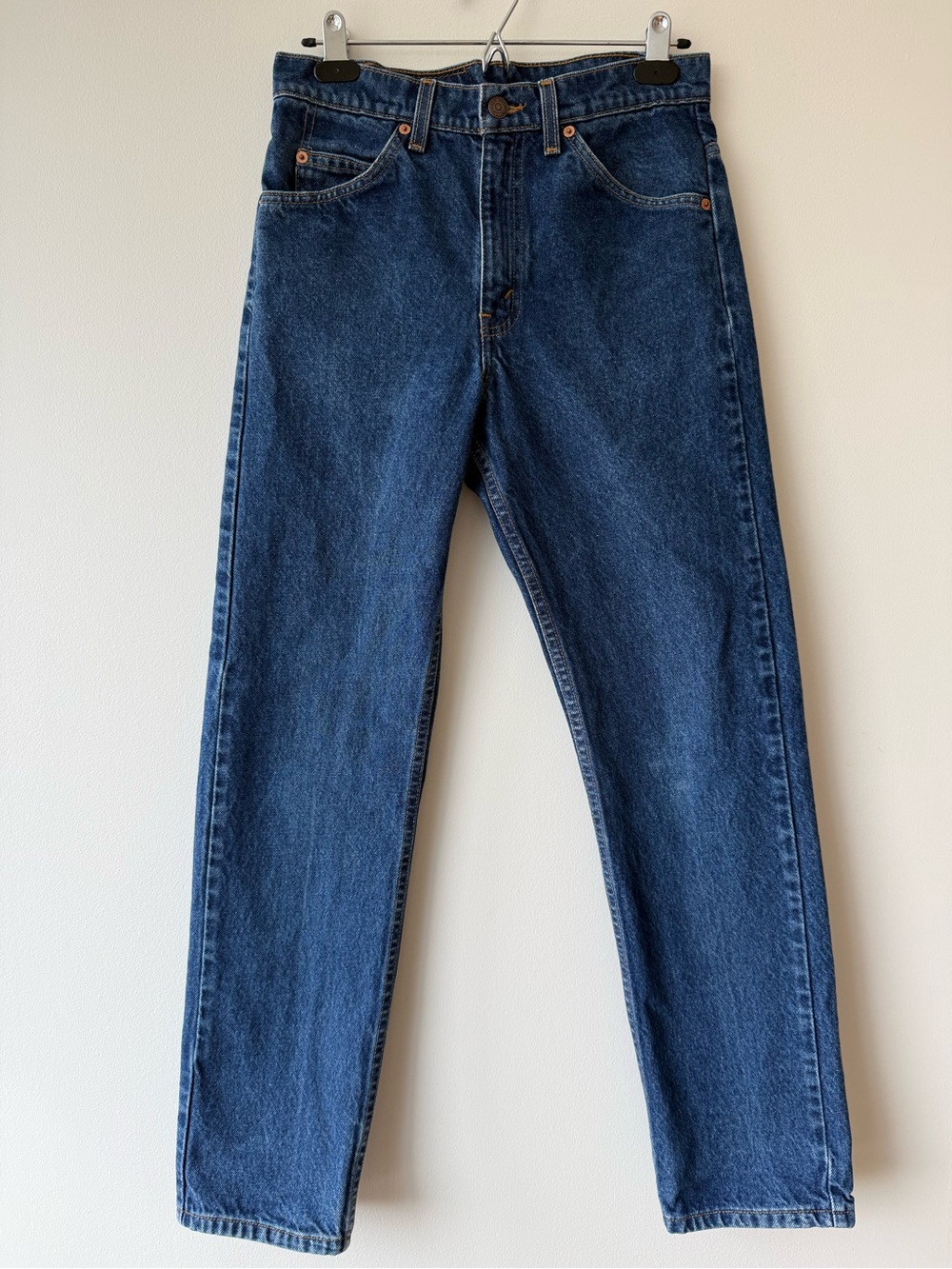 Vintage 90s Levi's 505 Orange Tab Dark Blue Straight Leg Jeans 29in Waist